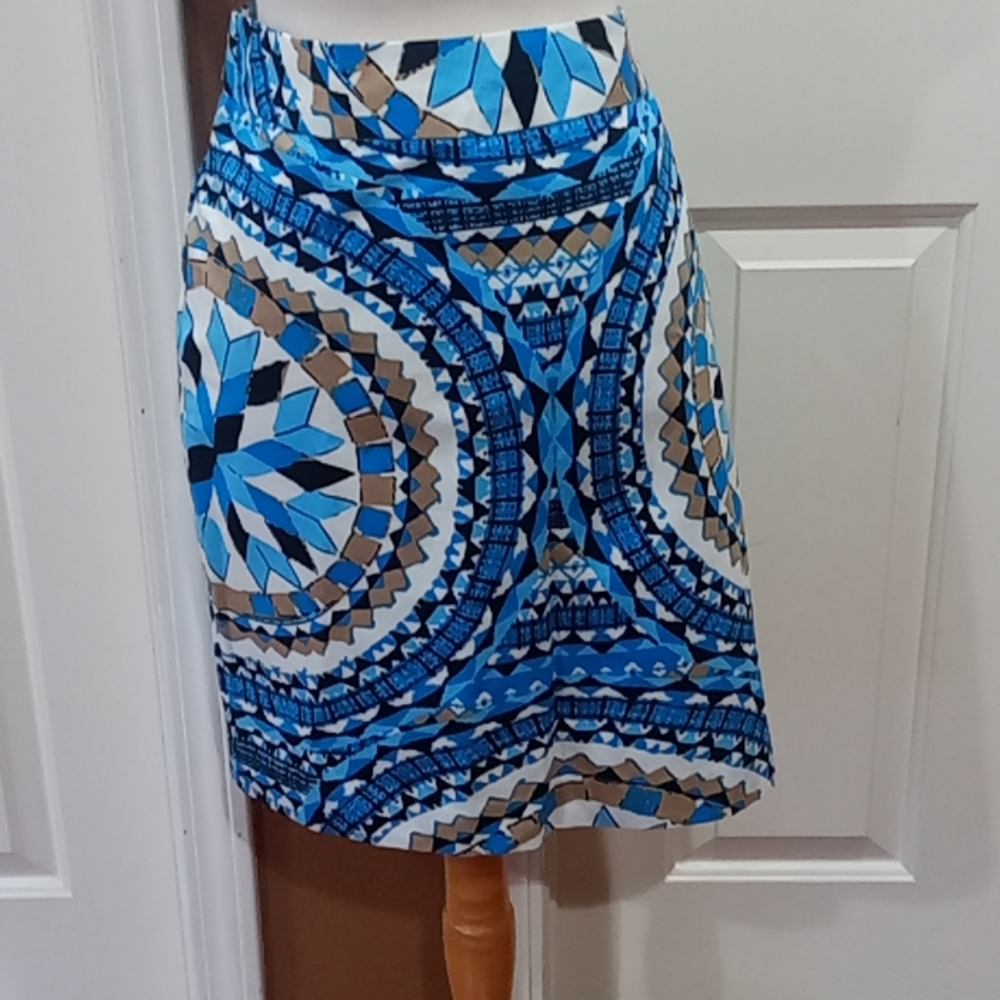 Kenar blue geometric skirt